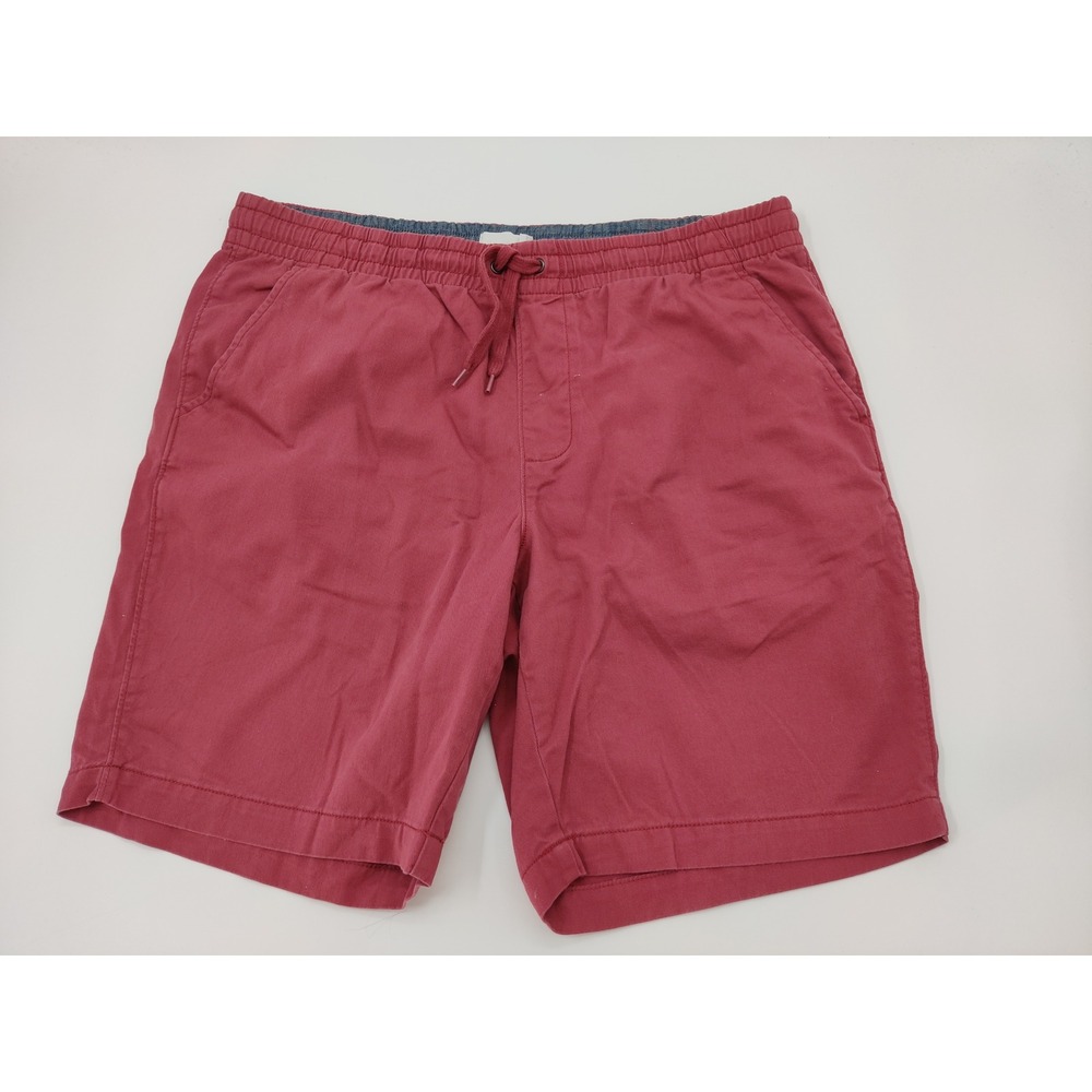 Sonoma Mens 36 Elastic Waist Drawstring Chino Shorts Brick Red 100% Cotton